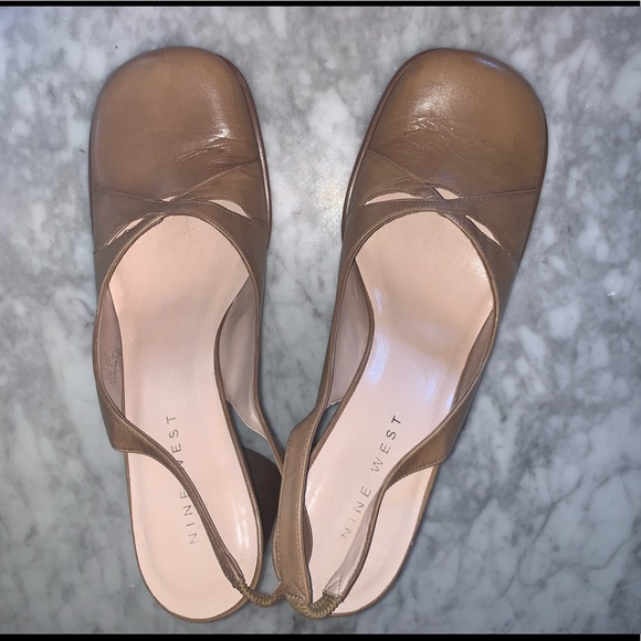 Nine West size 10M Camel Slingbacks - Picture 1 of 2